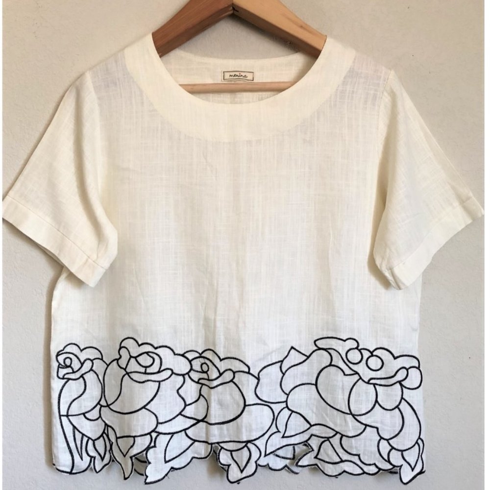 Unbranded Embroidered Linen Blouse